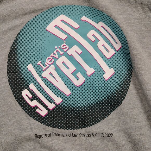 SILVERTAB Hoodie Adult S Gray Oversized Graphic Pullover Retro Streetwear - Picture 5 of 10